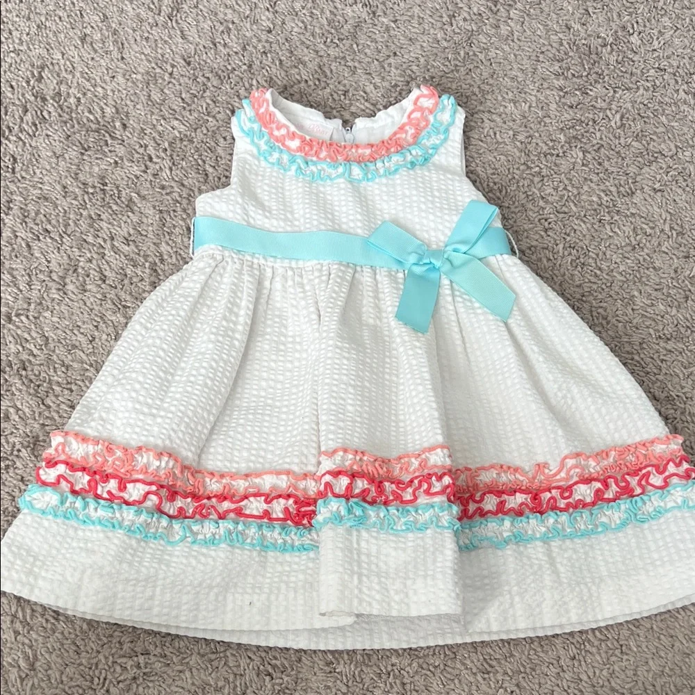 Bonnie Baby Seersucker Pink Blue Easter Spring Dress